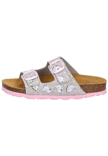 Lico Bioline Unicorn Pantoletten, Grau/Rosa, 35 EU von Lico