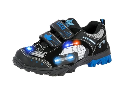 Lico Jungen Chief V Blinky Sneaker, Schwarz Royalblau Silber, 34 EU Lico Jungen Chief V Blinky Sneaker, Schwarz Royalblau Silber, 34 EU von Lico
