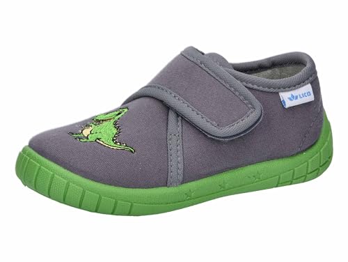 Lico Cookie Boy Hausschuh, Grau/Lemon, 27 EU von Lico