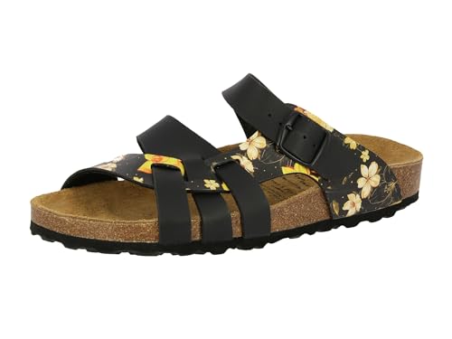 Lico Damen Bioline Flora Hausschuh, Schwarz Gelb, 41 EU von Lico