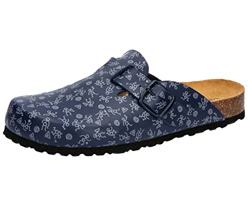 Lico Damen Bioline Print Clogs (Marine Grau, Numeric_36) von Lico