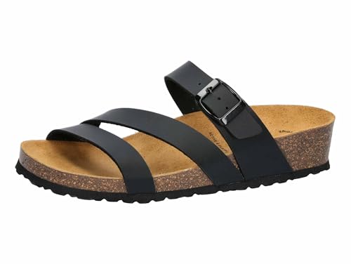 Lico Damen Natural Glitter Hausschuhe, Dunkelschwarz, 39 EU von Lico