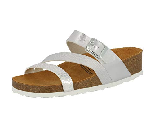 Lico Natural Glitter Damen Pantoletten, Silber, 38 EU von Lico