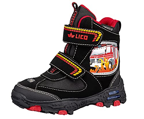 Lico Hot Kids V Blinky Unisex Kinder Schneestiefel, schwarz/rot/gelb, 30 EU von Lico