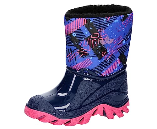 Lico Jungen Mädchen Player Gummistiefel, Marine/pink, 25 EU von Lico