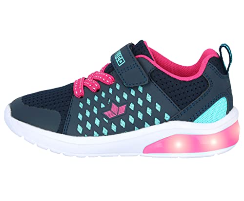 Lico Mädchen Great Vs Blinky Sneaker, Marine Pink Türkis, 34 EU von Lico