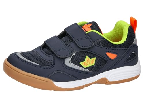 Lico Unisex Kinder Siro V Hallenturnschuhe, Marine Lemon Orange, 38 EU von Lico