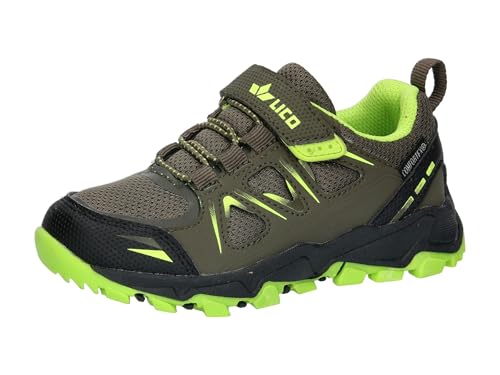 Lico Unisex Kinder Allen VS Trekkingsschuhe, Oliv/Lemon von Lico