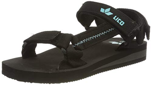 Lico Damen Karibik V T-Spangen Sandalen, Schwarz (Schwarz/Türkis Schwarz/Türkis), 33 EU von Lico