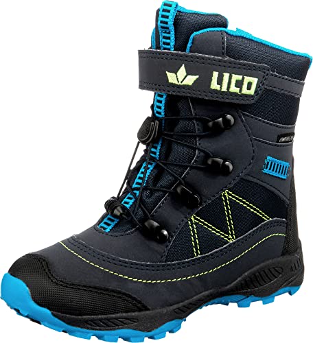 Lico Unisex Kinder Sundsvall Vs Schneestiefel, Marine Blau Lemon, 26 EU von Lico