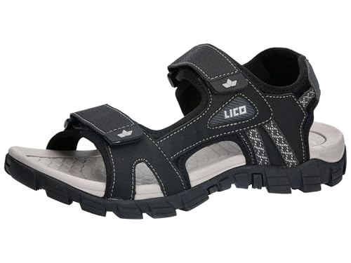 Lico Unisex Lealman V Sandalen, Schwarz/Grau, 45 EU Lico Unisex Lealman V Sandalen, Schwarz/Grau, 45 EU von Lico