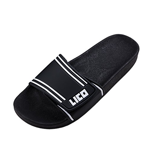 Lico Badepantolette schwarz-weiß große Größen, Dt. Schuhgrößen:50 von Lico
