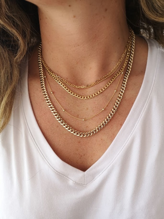 Panzerkette Aus Massivem 10K Gelbgold - 20 cm Lang von LicoJewelry
