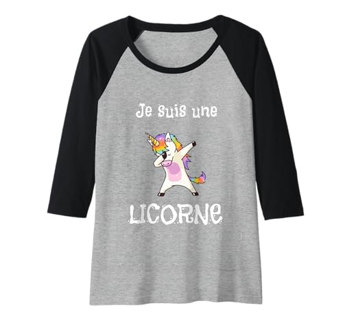 Damen Je Suis UNE Einhorn Beau Dab Design für Mädchen & Damen Raglan Damen Je Suis UNE Einhorn Beau Dab Design für Mädchen & Damen Raglan von Licorne Style