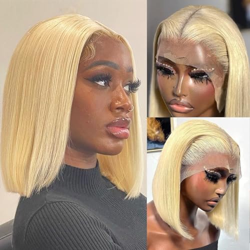 Licoville 13 x 4 Hd Transparente Perücke 613 Spitze vorne Menschenhaar Bob 180 % Dichte Bob Perücken Blond Glattes Echthaar für schwarze Frauen vor dem Ausreißen, 40,6 cm Licoville 13 x 4 Hd Transparente Perücke 613 Spitze vorne Menschenhaar Bob 180 % Dichte Bob Perücken Blond Glattes Echthaar für schwarze Frauen vor dem Ausreißen, 40,6 cm von Licoville
