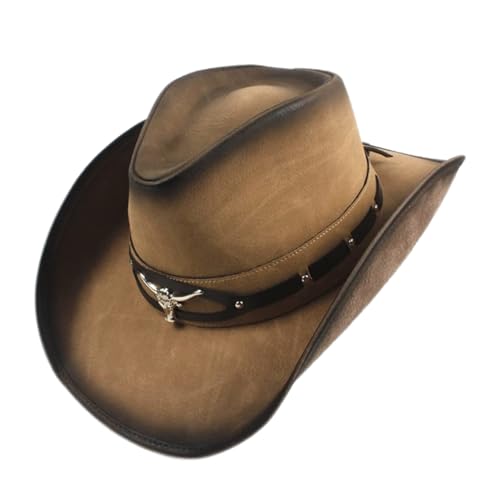 Cowboyhut für Damen und Herren 56–60 cm Outback-Hut mit breiter Krempe aus Leder Sonnenschutz-Cowgirlhüte für Reisen Wandern Angeln und Strand Cowboyhut für Damen und Herren 56–60 cm Outback-Hut mit breiter Krempe aus Leder Sonnenschutz-Cowgirlhüte für Reisen Wandern Angeln und Strand von Licsaliwe