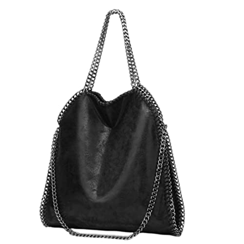 Damen-Tragetasche mit Kette und großem Fassungsvermögen Damen-Tragetasche aus PU-Leder tragbare lässige Umhängetasche mit Reißverschluss zum Einkaufen und Dating von Licsaliwe