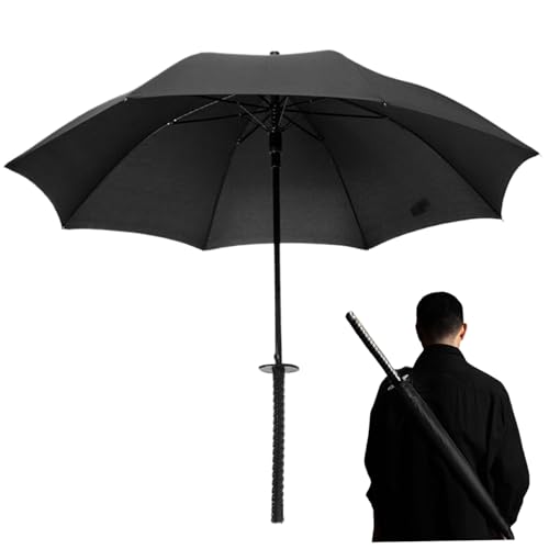 Katana-Regenschirm kreativer japanischer Schwertschirm für Cosplay 210T Samurai-Regenschirm mit Fiberglasrippe wasserdichtes winddichtes Dach für Regen 8 Rippen von Licsaliwe