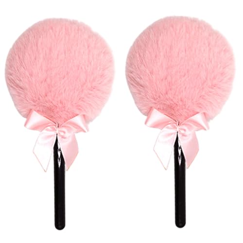 Körperpuderquaste 2 Stück Lollipop-Körperpuder-Applikator weiche bequeme Make-up-Quasten mit Griff für Frauen und Mädchen von Licsaliwe
