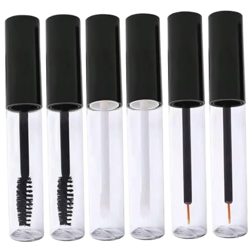 Leere Mascara-Tuben 6 Stück 10 ml Mascara-Tuben einfach zu verwendende - transparente wiederverwendbare Beauty-Tools Zubehör für Wimperncreme-Kosmetikflaschen von Licsaliwe