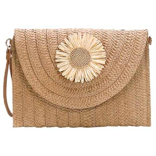 Licsaliwe Stroh-Umhängetaschen für Damen 11 x 8 Zoll Strohtasche gewebte Geldbörse im Boho-Stil mit Schultergurt für Strand Party Reisen und Outdoor-Umhängetasche Licsaliwe Stroh-Umhängetaschen für Damen 11 x 8 Zoll Strohtasche gewebte Geldbörse im Boho-Stil mit Schultergurt für Strand Party Reisen und Outdoor-Umhängetasche von Licsaliwe