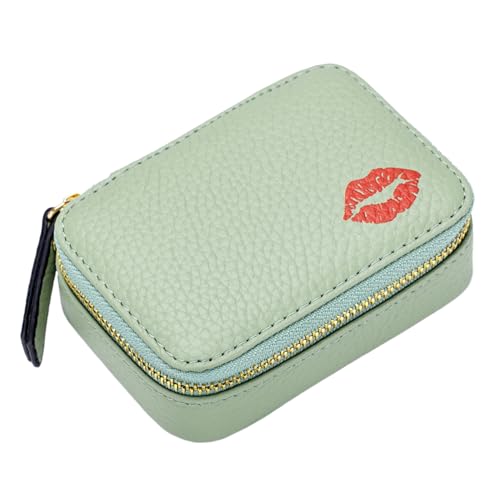 Lippenstift-Halter für Geldbörse, Lippenstift-Etui mit Spiegel, Leder-Mini-Halter für Geldbörse, leicht zu reinigen, tragbare Reisetasche mit Spiegel für von Licsaliwe