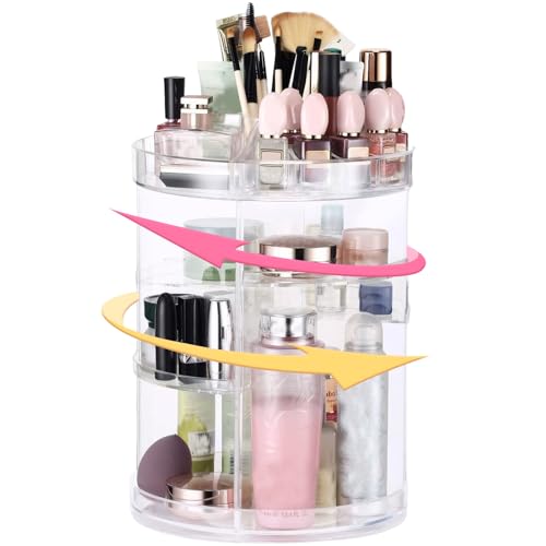 Make-up-Organizer drehbarer Kosmetik-Caddy für die Arbeitsplatte mehrere Gitter großes Fassungsvermögen 23, 8 x 33 cm Acryl-Kosmetik-Organizer einfache Montage transparent waschbar Make-up-Organizer drehbarer Kosmetik-Caddy für die Arbeitsplatte mehrere Gitter großes Fassungsvermögen 23, 8 x 33 cm Acryl-Kosmetik-Organizer einfache Montage transparent waschbar von Licsaliwe