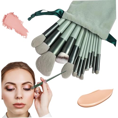 Make-up-Pinsel-Set 13-teilige Make-up-Pinsel-Kollektion - aus Kunstfaser mit Tasche Puder Concealer Lidschatten Rouge -Set für Damen Make-up-Pinsel-Set 13-teilige Make-up-Pinsel-Kollektion - aus Kunstfaser mit Tasche Puder Concealer Lidschatten Rouge -Set für Damen von Licsaliwe