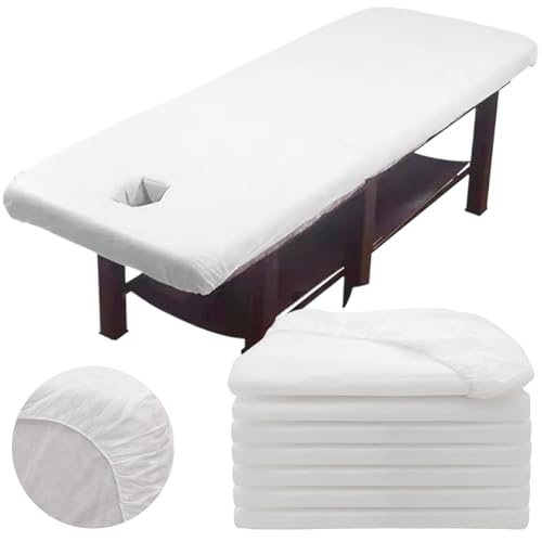 Massagebett-Bezüge 30 Stück Einweg-Bettbezüge 35, 4 x 84, 7 Zoll Einweg-Massagetisch-Laken mit Gesichtsloch wasserdichte Spa-Betteinlagen für Spa Schönheit Massagebett-Bezüge 30 Stück Einweg-Bettbezüge 35, 4 x 84, 7 Zoll Einweg-Massagetisch-Laken mit Gesichtsloch wasserdichte Spa-Betteinlagen für Spa Schönheit von Licsaliwe