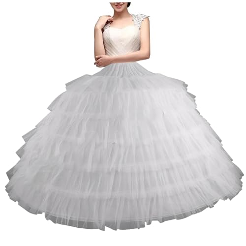 Petticoatrock Petticoatrock 6 Reifrock Unterrock Tüll Petticoat 43 Zoll Lang Damen Unterröcke für Kleid Verstellbarer Braut Reifrock für Hochzeitskleid von Licsaliwe
