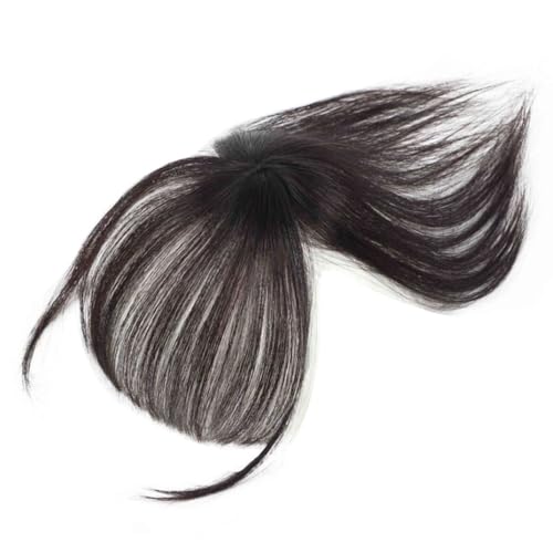 Pony Haarclip Clip auf Pony für Frauen braun schwarze natürliche 3D -DIY Air Bangs Haare Clip lockbarer, falsch gefälschter Knaller dekorativen in for täglich Verschleiß von Licsaliwe
