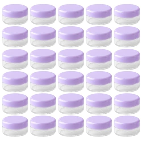 Probenbehälter 30 Stück Lippenbalsambehälter 3 Gramm leere Probengläser BPA-freie durchsichtige kleine Kunststoffbehälter auslaufsichere kleine Gläser mit Deckel für Make-up Lotion von Licsaliwe