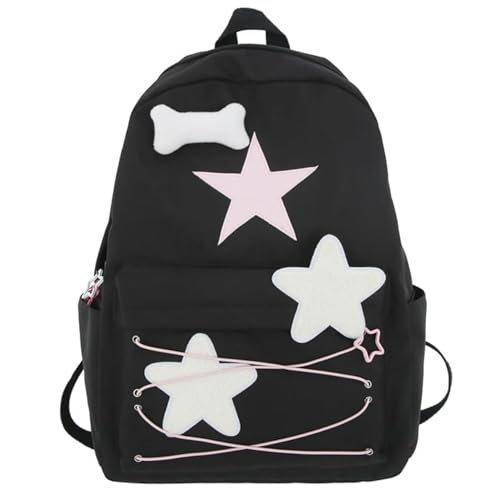 Rucksack für Mädchen großes Fassungsvermögen Stern-Rucksack mehrere Taschen Stern-Büchertasche mit Tragetasche süßer Nylon- für Schule Reisen Arbeit Rucksack für Mädchen großes Fassungsvermögen Stern-Rucksack mehrere Taschen Stern-Büchertasche mit Tragetasche süßer Nylon- für Schule Reisen Arbeit von Licsaliwe