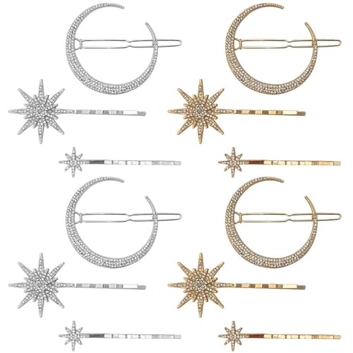 Sternhaarklammern, 12pcs Star und Mondhaarclip, Vintage -Strass -Haarstifte, Legierung dekorativer Sternhaarzubehör für Frauen Mädchen, Sternhaarklammern Sternhaarklammern, 12pcs Star und Mondhaarclip, Vintage -Strass -Haarstifte, Legierung dekorativer Sternhaarzubehör für Frauen Mädchen, Sternhaarklammern von Licsaliwe