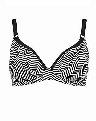 Lidea Bikini Oberteil, Zick Zack Design Black-White 42C von Lidea