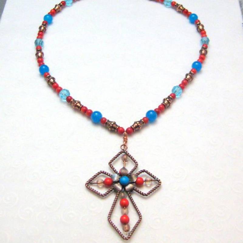 Copper Handmade Cross Necklace Copper Handmade Cross Necklace von LidiaOpolis