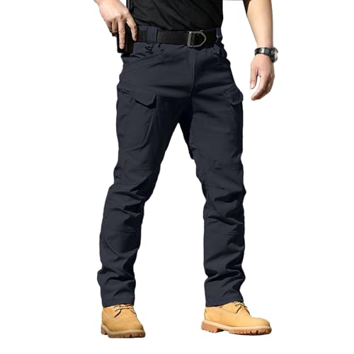 Arbeitshosen Männer Stretch - Cargohose Herren Lang Wanderhose Leichte Outdoor Hosen Taktische Hose Militär Security Hose Schwarz Trekkinghose Bequem Jagdhose Funktionshose Work Hiking Pants von Lidssacde