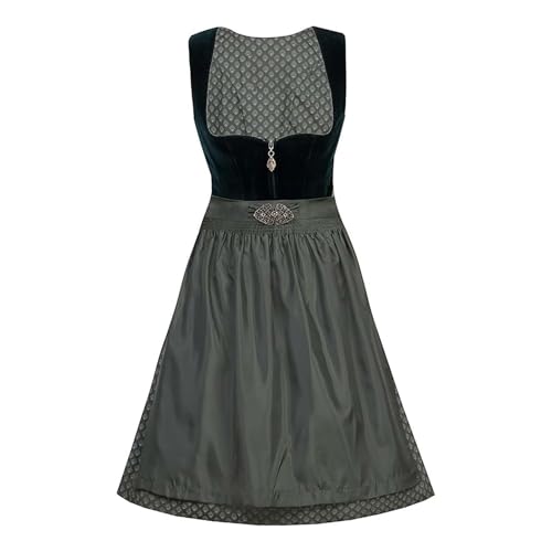 Dirndl Midi Damen - Trachtenkleid mit Dirndlschürzen Trachtenrock Samt Dirndlkleid Dirndl-Komplettsets für Bayrische Tracht Oktoberfest von Lidssacde