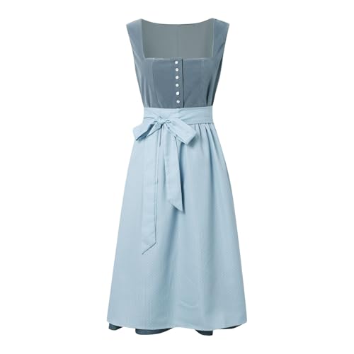 Dirndl Midi Damen - Trachtenkleid mit Dirndlschürzen Trachtenrock Samt Dirndlkleid Dirndl-Komplettsets für Bayrische Tracht Oktoberfest von Lidssacde