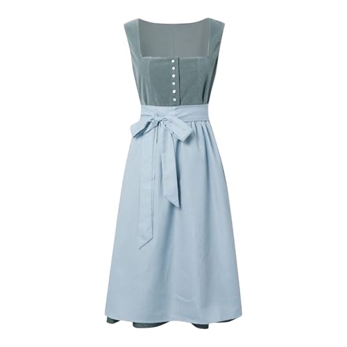 Dirndl Midi Damen - Trachtenkleid mit Dirndlschürzen Trachtenrock Samt Dirndlkleid Dirndl-Komplettsets für Bayrische Tracht Oktoberfest von Lidssacde