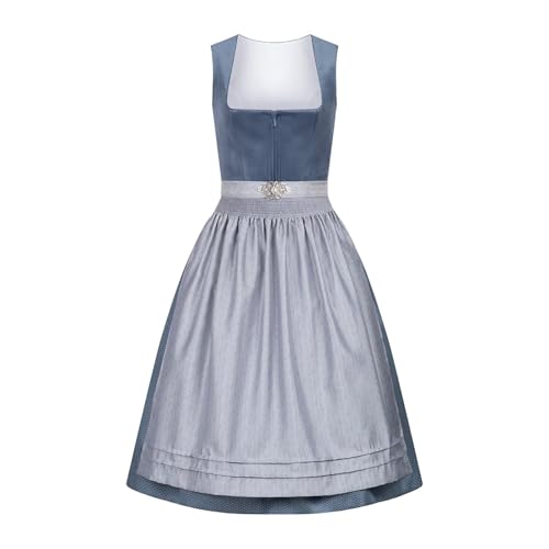 Lidssacde Dirndl Damen Lang - Trachtenkleid mit Dirndlschürzen Trachtenrock Samt Dirndlkleid Dirndl-Komplettsets für Bayrische Tracht Oktoberfest von Lidssacde