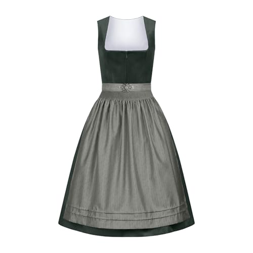 Lidssacde Dirndl Damen Lang - Trachtenkleid mit Dirndlschürzen Trachtenrock Samt Dirndlkleid Dirndl-Komplettsets für Bayrische Tracht Oktoberfest von Lidssacde