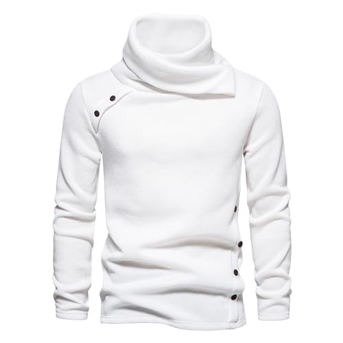 Lidssacde Herren Sweatshirt 2023 Neu Stehkragen Pullover Winter Warm Wintermode Mit Oversize Pullover-OberteilUnisex Locker Winteroberteile Lockere Warme Kapuzenjacke (Weiß, M) von Lidssacde