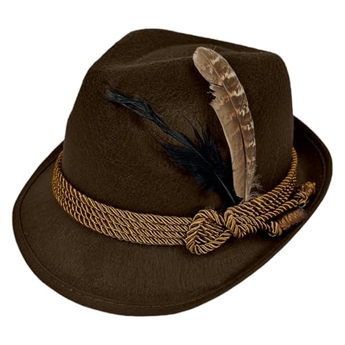 Lidssacde Trachtenhut Herren Damen Wiesn - Oktoberfest Hut Herren Damen Retro Trachten Filzhut mit Feder Oktoberfest Accessoires von Lidssacde