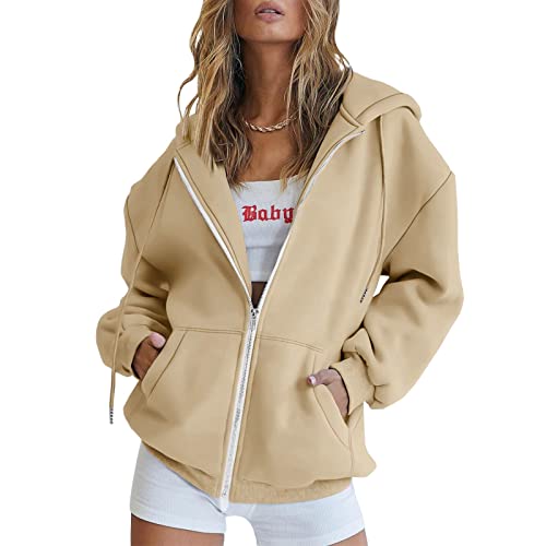 Meine Bestellungen Anzeigen, Sweatjacke Damen mit Reißverschluss Kapuzenpullover Oversize Zipper Hoodie mit Kapuze Sweatjacke Lang Pullover Kapuzenjacke Schwarz Trainingsjacke Sport Sweatshirt von Lidssacde