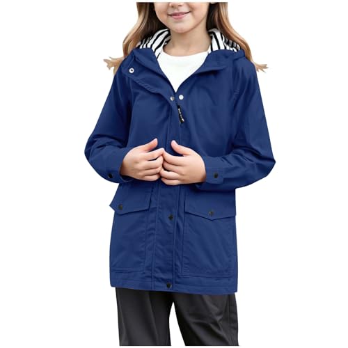 Regenjacke Mädchen Wasserdicht - Outdoor Softshelljacke Kinder Mädchen Dünne Regenmantel Gefütterte Übergangsjacke Herbstjacke Winterjacke Ultraleichte Rain Jacket Windjacke Sportjacke Raincoat von Lidssacde