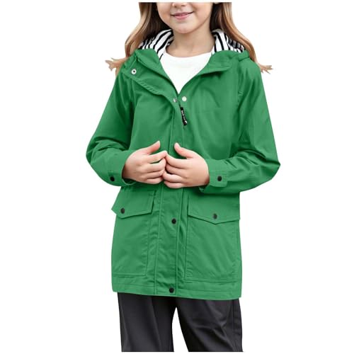 Regenjacke Mädchen Wasserdicht - Outdoor Softshelljacke Kinder Mädchen Dünne Regenmantel Gefütterte Übergangsjacke Herbstjacke Winterjacke Ultraleichte Rain Jacket Windjacke Sportjacke Raincoat von Lidssacde