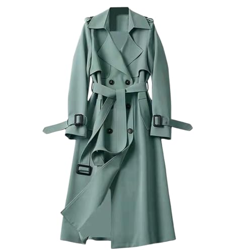 Trenchcoat Damen Lang - Mäntel für Damen Herbst Winter Übergangsmantel Trench Coat Braun Wintermantel Elegant Damenmantel Vintage Herbstjacke Übergangsjacke Windjacke von Lidssacde