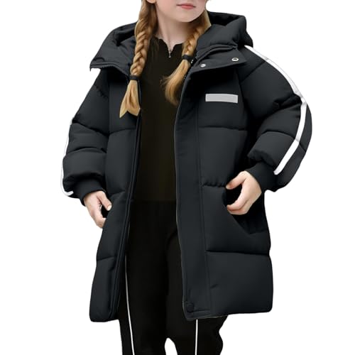 Winterjacke Mädchen Lang - Wintermantel Mädchen Wasserdicht Winddicht Mäntel Warme Übergangsjacke Skijacke Winter Leichte Steppjacke Puffer Jacke Regenjacke Daunenjacke Kapuzenjacke mit Taschen von Lidssacde