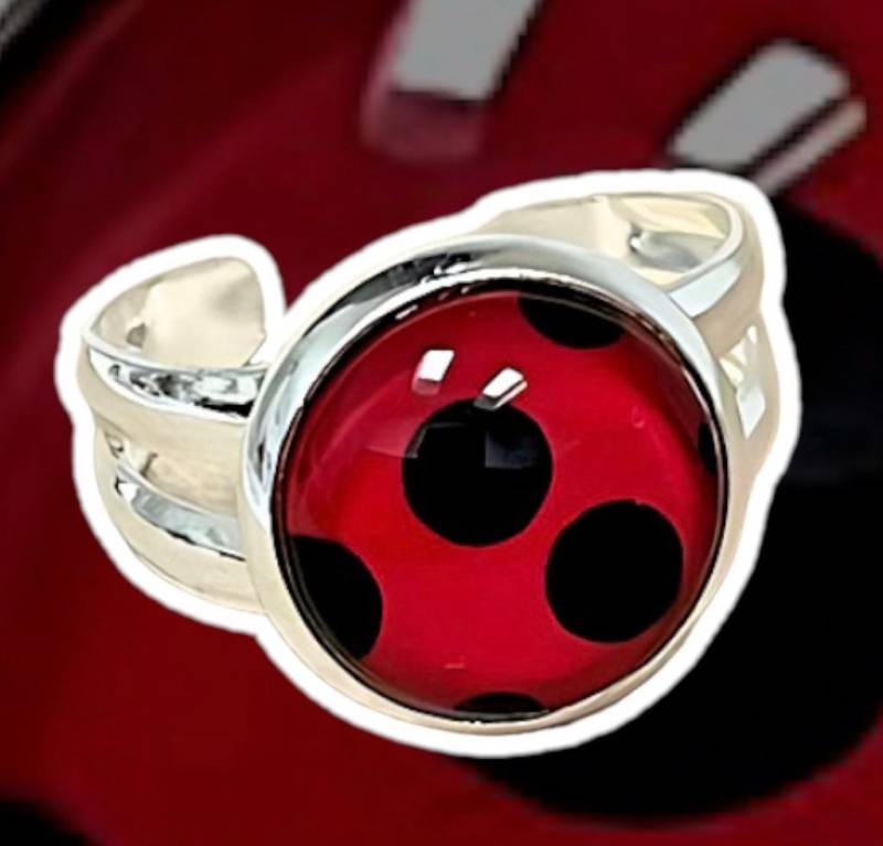 Ladybug Kinder Ring Verstellbar 10mm R001 von LiebchenShop